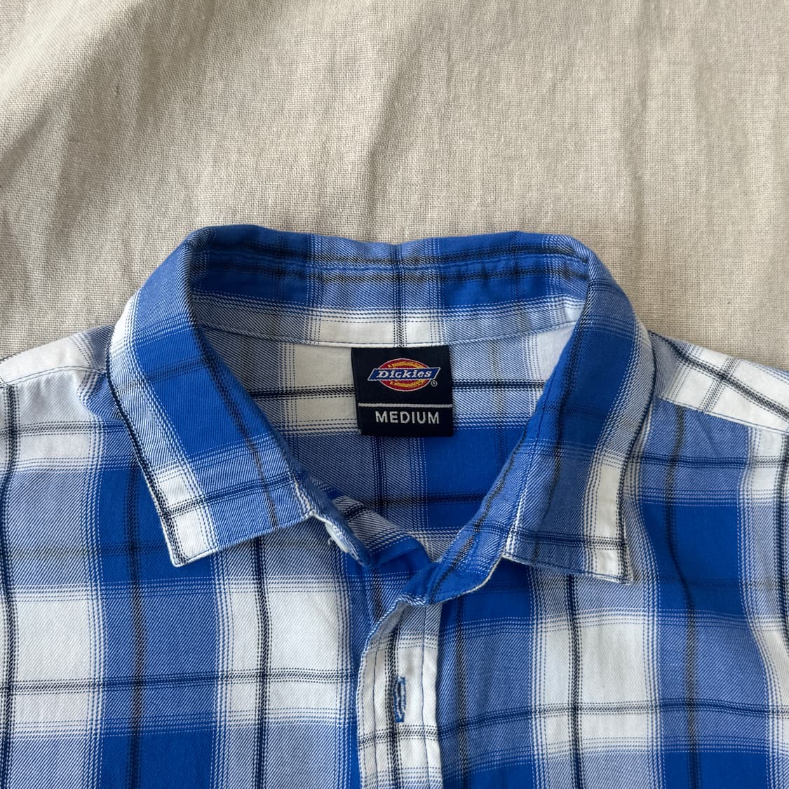 디키즈 백프린팅 블루 체크 셔츠 M(105) 상품이미지5