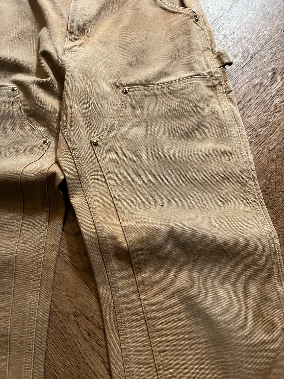 [33]칼하트 Made in USA 브라운 더블니 워크팬츠 상품이미지3