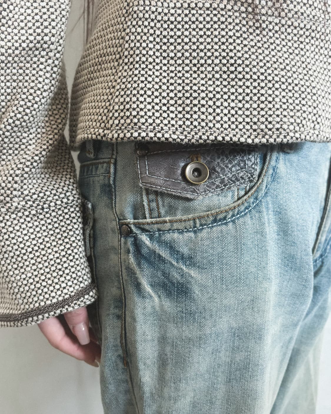 louis chavlon vkei 비쥬얼계 파이톤 부츠컷 데님 상품이미지6