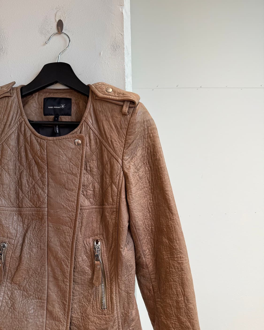 이자벨마랑 브라운 램스킨 레더 자켓  상품이미지5