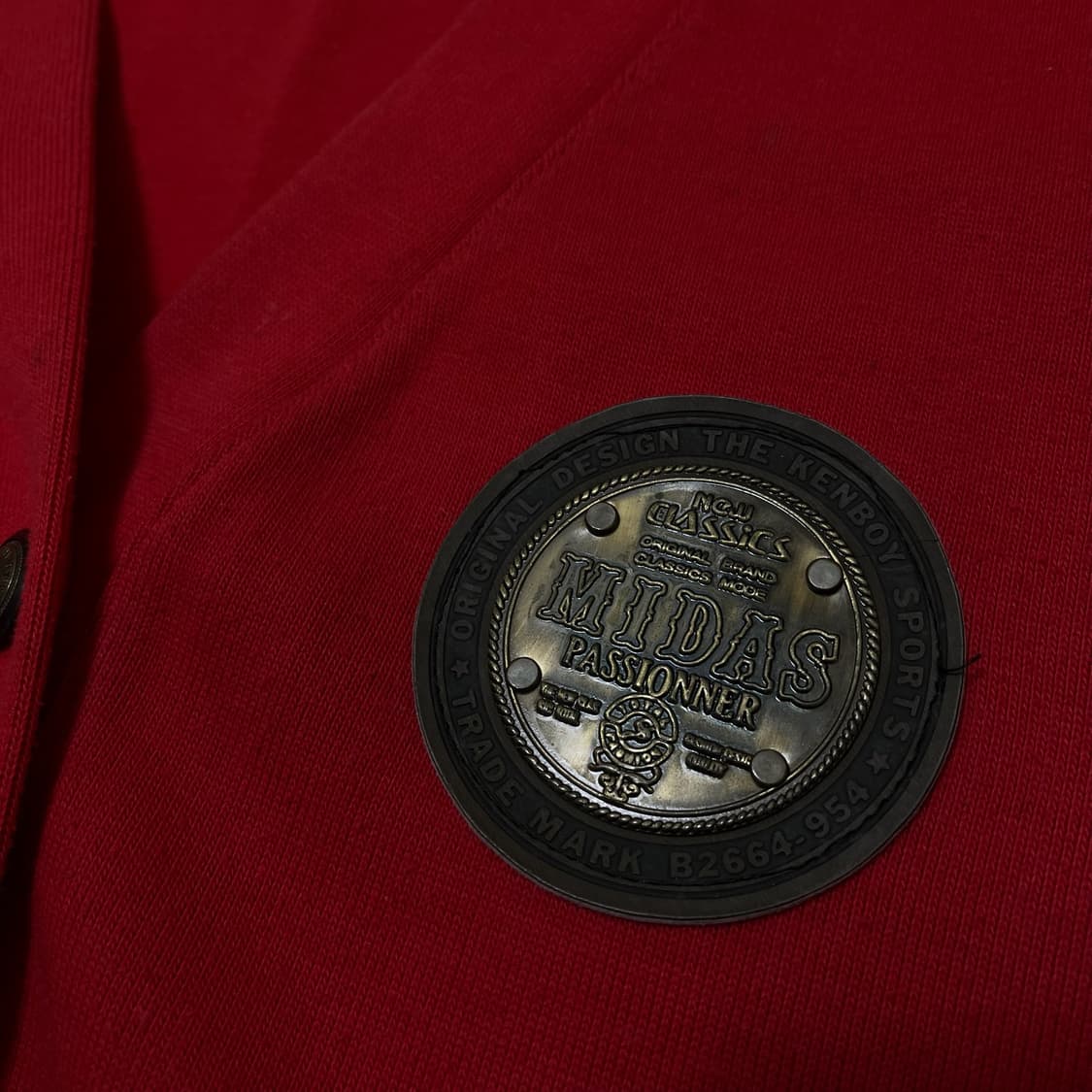 장띠모아 여성 브이넥 와펜 버튼업 니트 가디건 [레드] S/90 상품이미지5