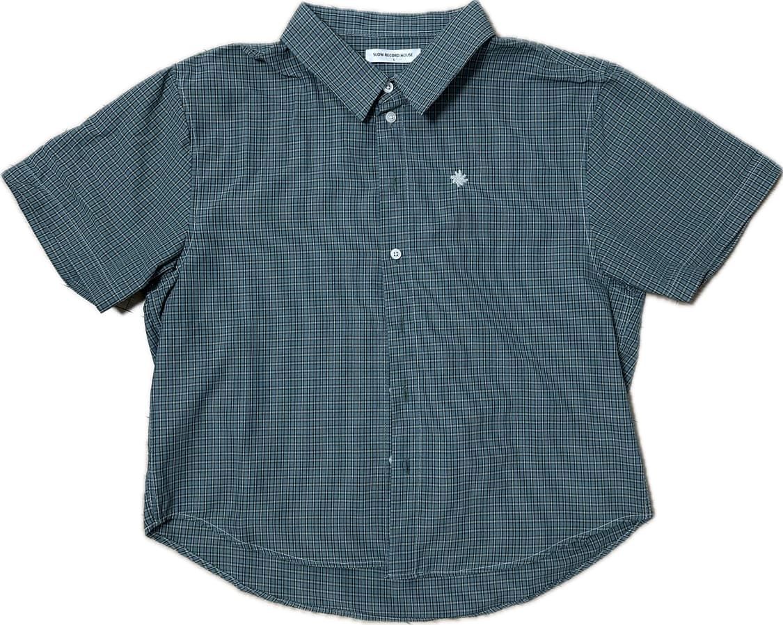 슬로우레코드하우스 반팔 체크 셔츠 상품이미지1