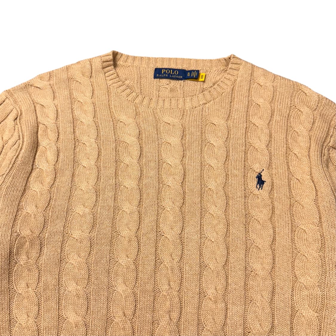 (XL) 폴로 랄프로렌 QR라벨 케이블 니트 베이지 상품이미지2