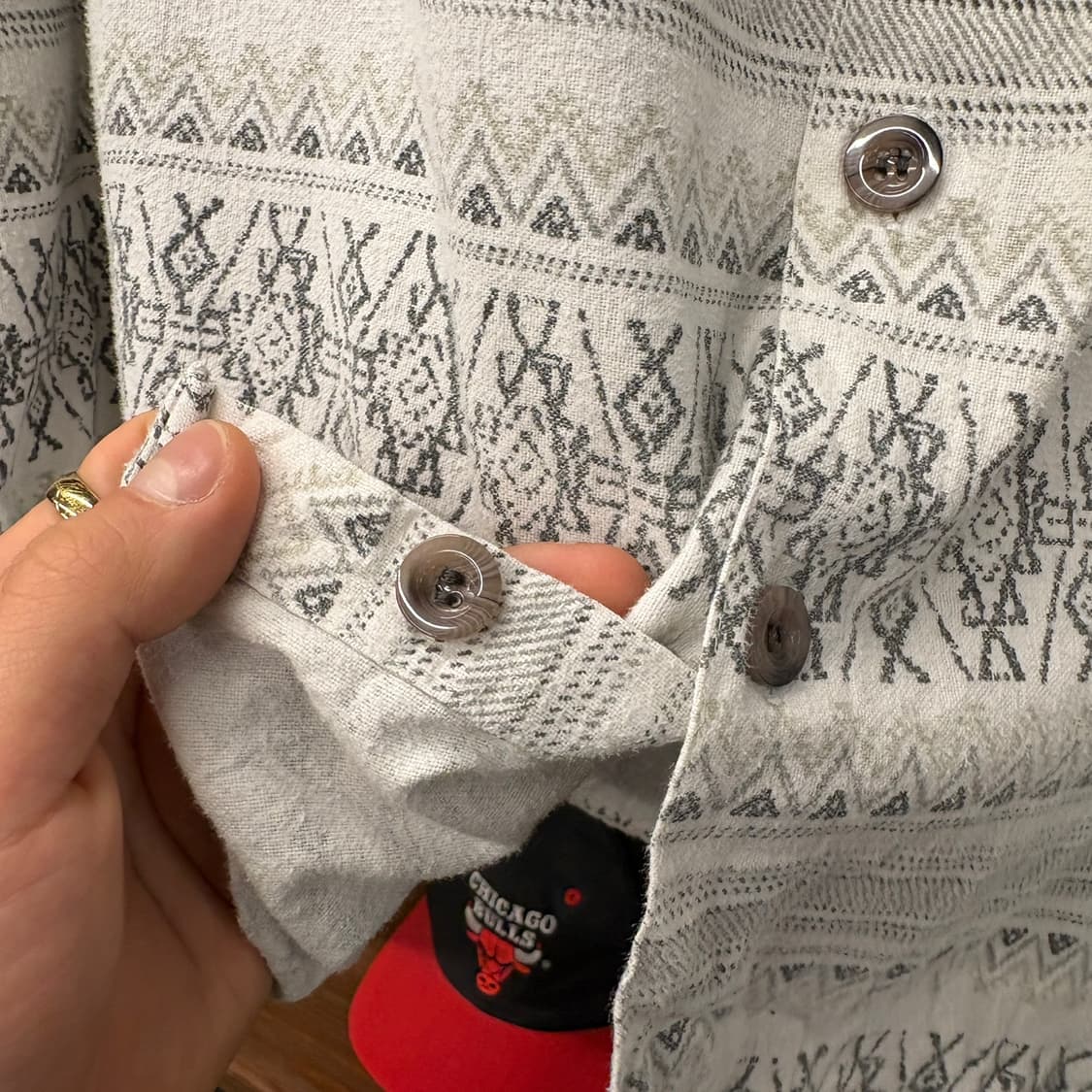 90s b.p.c 클래식스 자카드 에스닉 패턴 코튼셔츠 N1122 상품이미지8