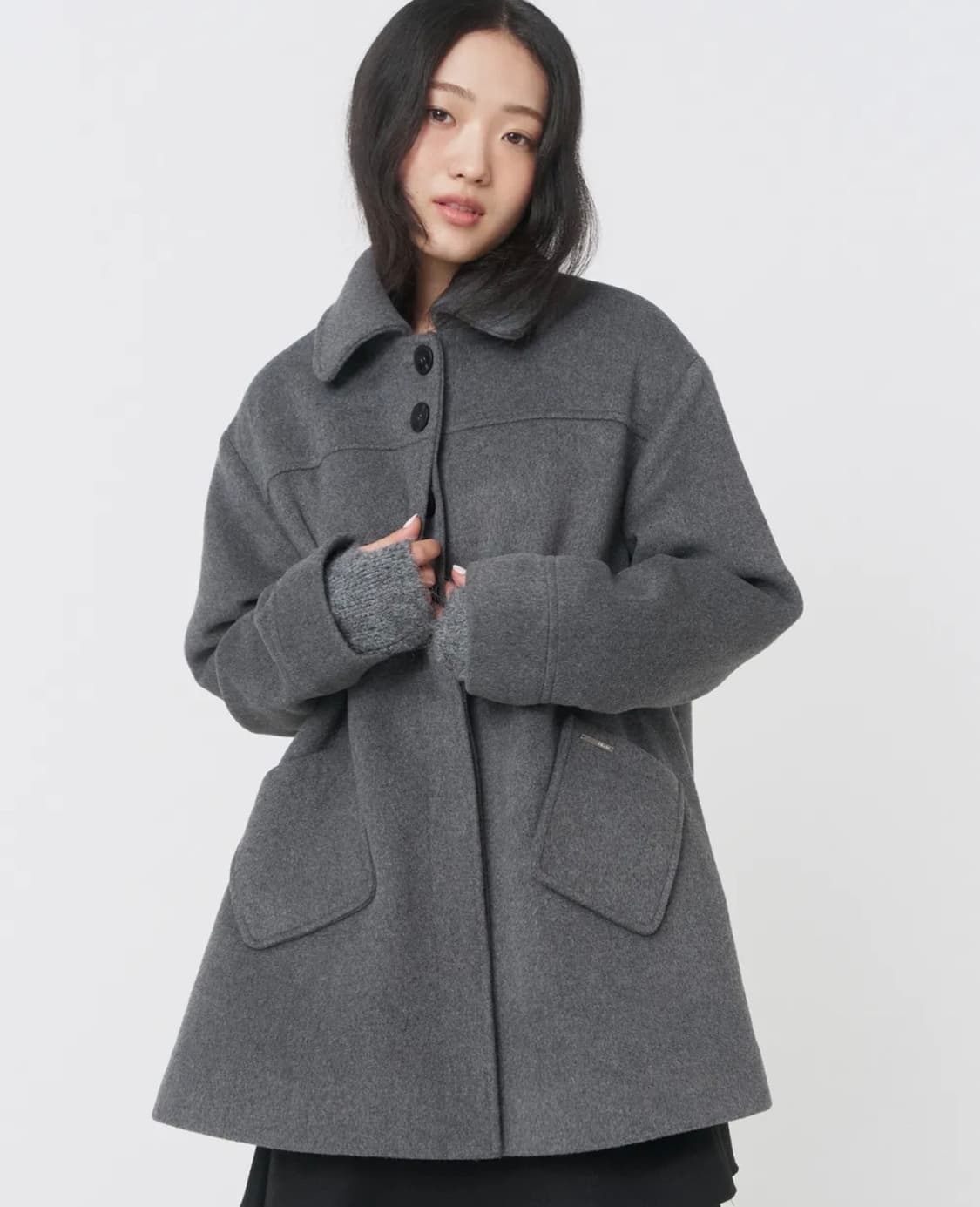 미세키서울 Slate half coat GREY 상품이미지1