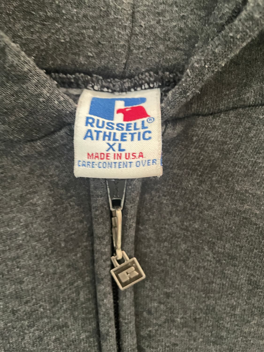 90s 러셀 애슬레틱 다크 그레이 후드집업  상품이미지4