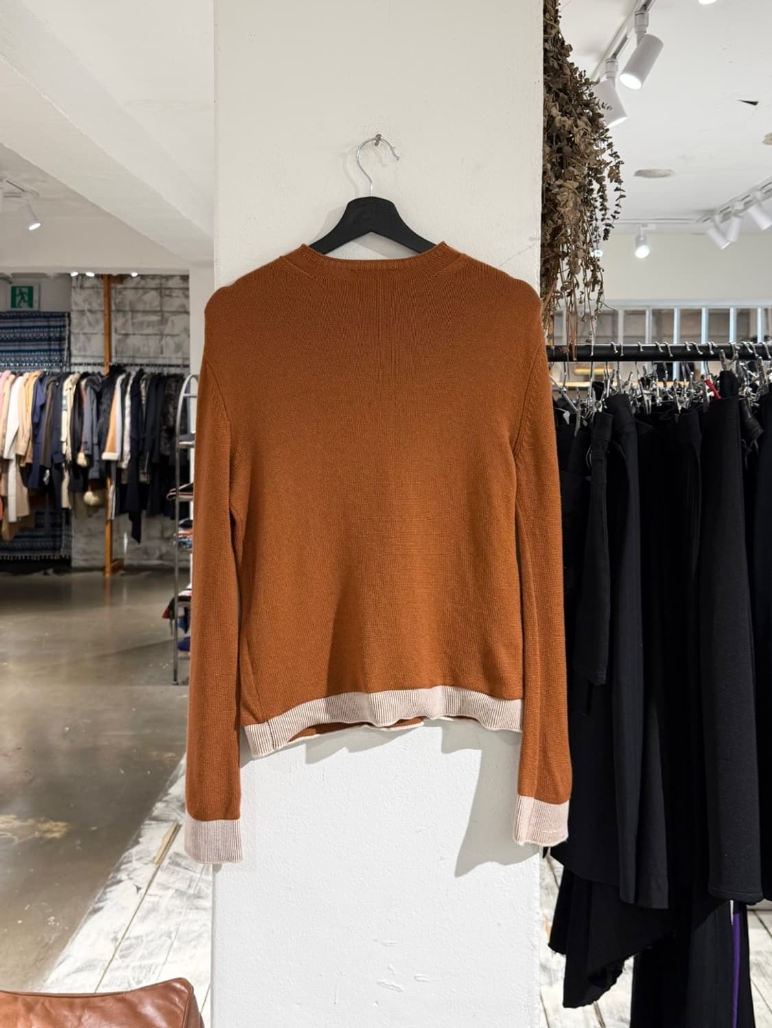 질샌더 오렌지브라운 캐시미어 혼방 라운드넥 니트 스웨터 상품이미지6