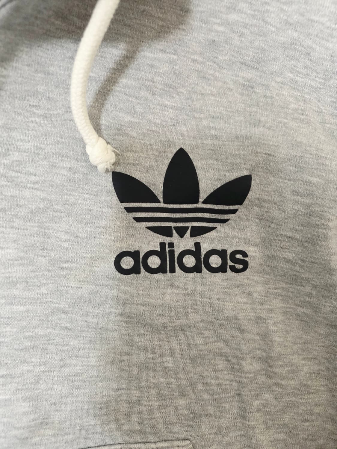[아디다스] 유니크한 반집업 디자인 그레이 트레포일 후드티 XL (실측M 상품이미지2
