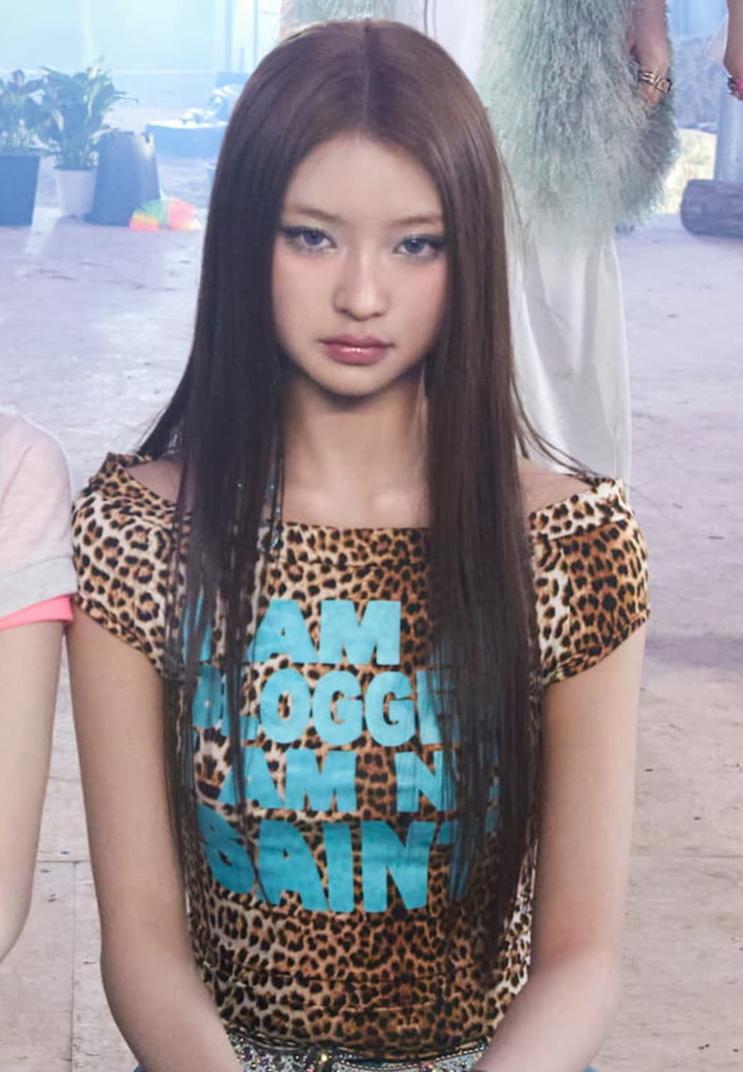 오마이티 호피 탑 갸루 키키 하음 착용 상품이미지2