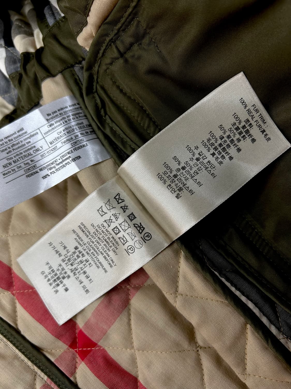 버버리 천연퍼 후드 퀼팅 자켓(XS/44~55) 상품이미지10