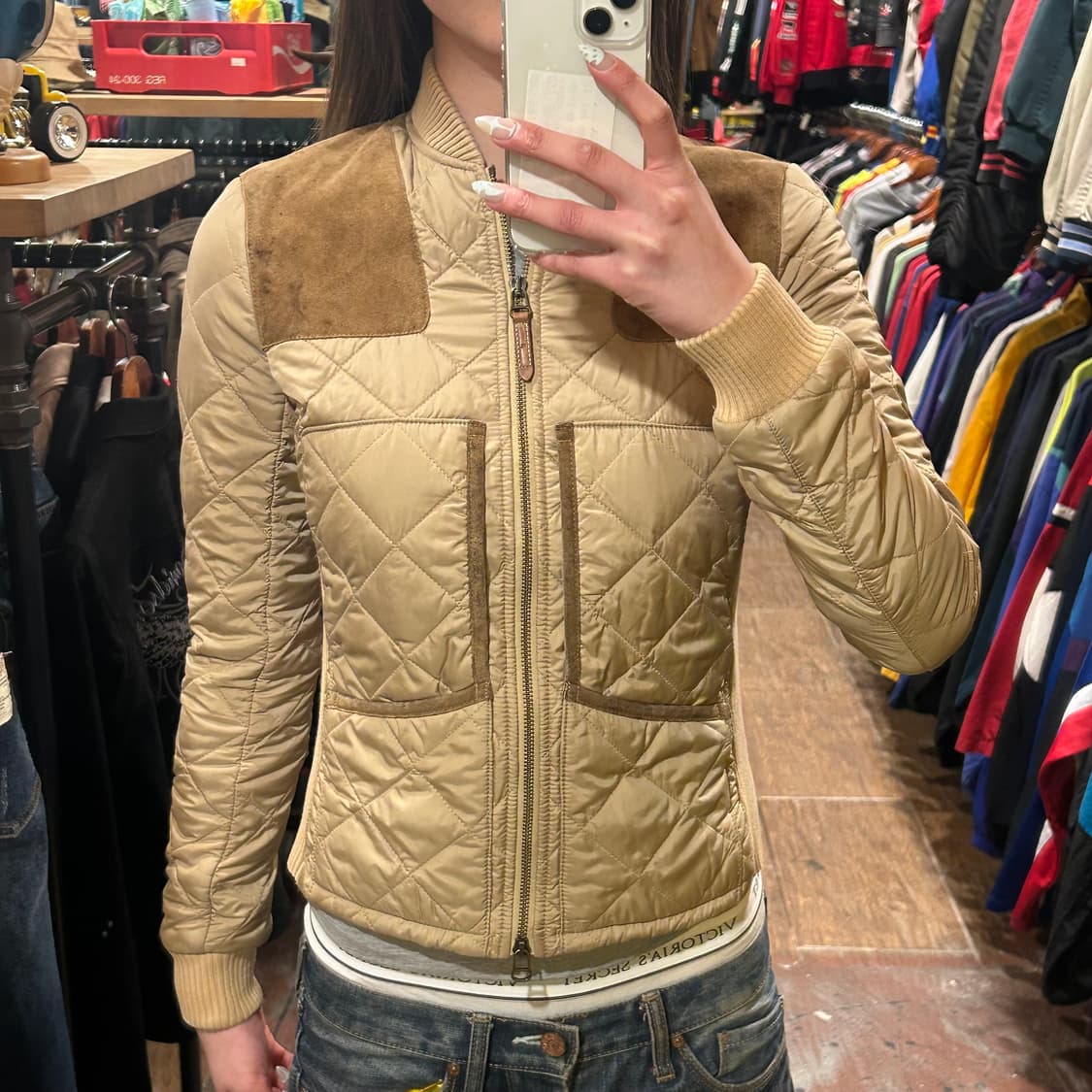 [HI] 폴로 경량 패딩 베이지 상품이미지1