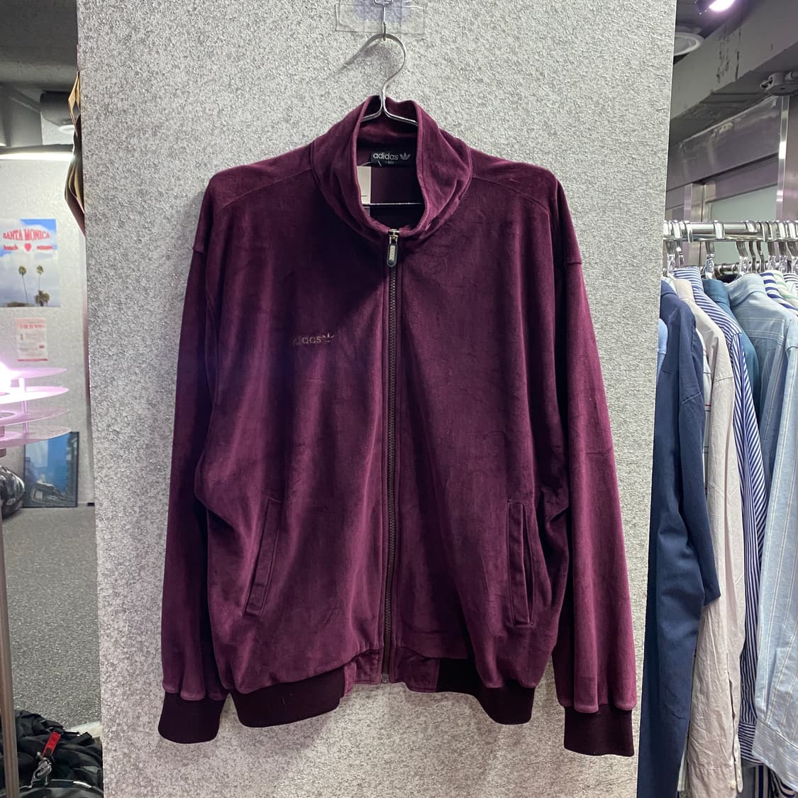 아디다스 90s 벨루어 버건디 트랙탑 져지 자켓  B4154 상품이미지2