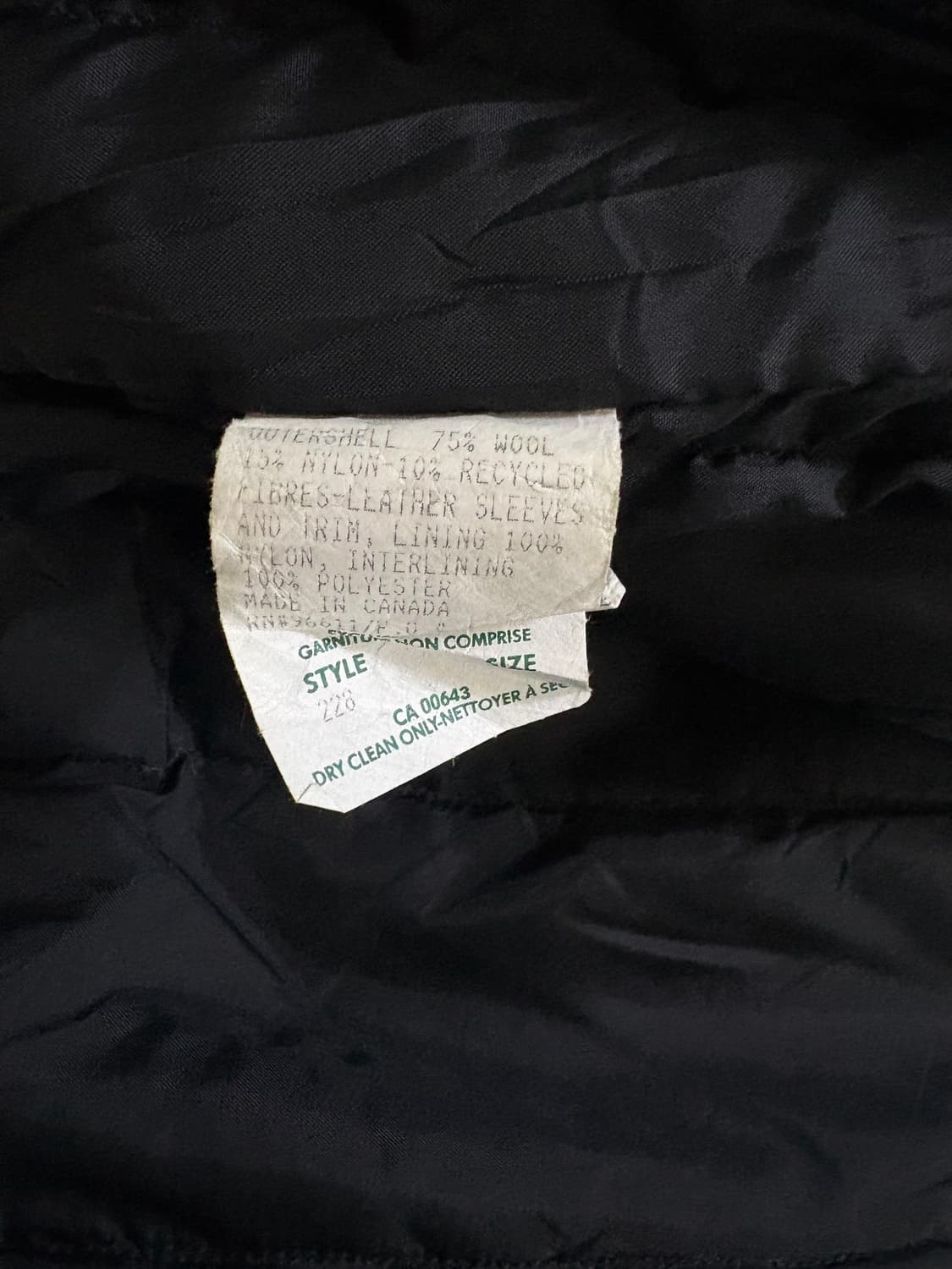 Canada Sports Wear 캐나다스포츠웨어 울혼방 가죽자켓 XXL 상품이미지5