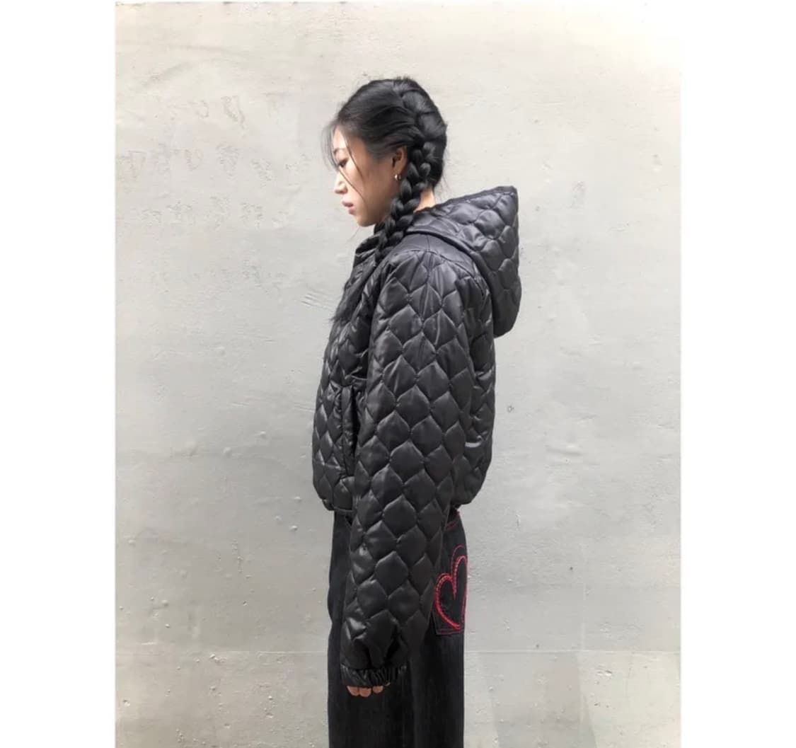 6온스 피치 퀄팅 후드 경량패딩 그린씨 상품이미지2