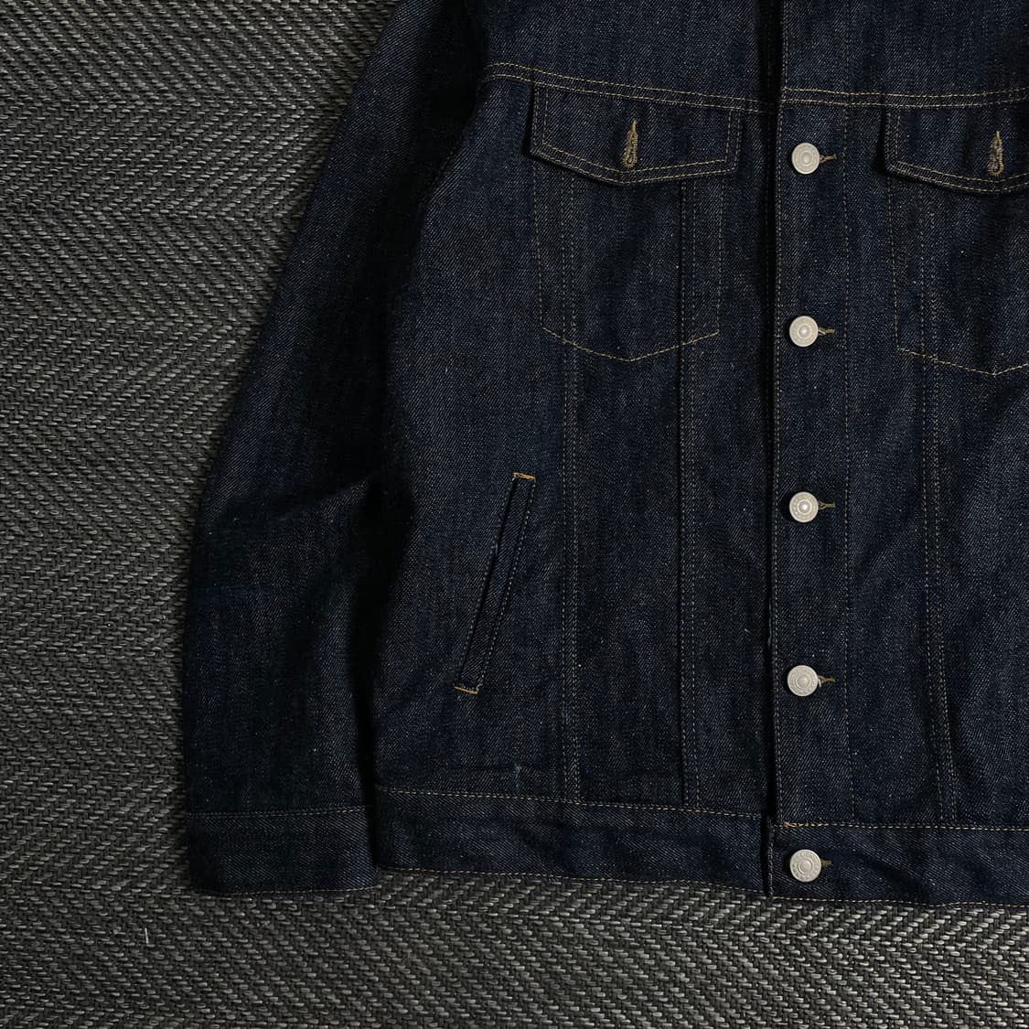 일본 아메카지 빈티지 생지 데님 트러커 자켓o 2958 상품이미지3