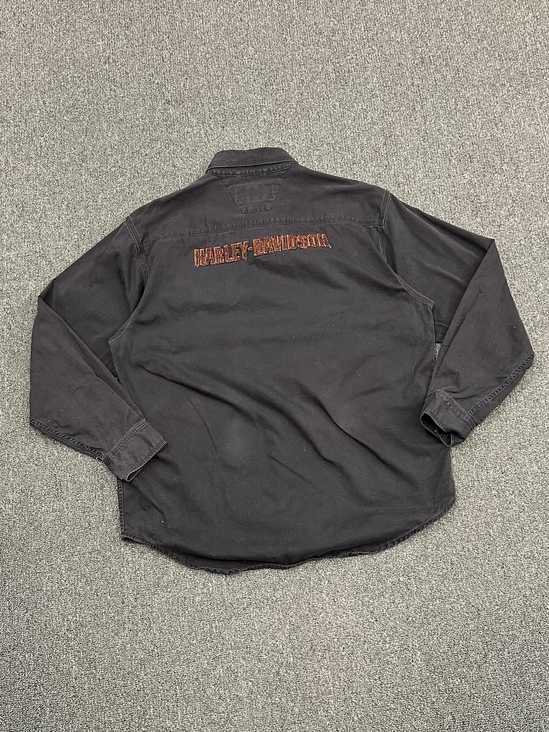 L)할리데이비슨 vintage 블랙 후면 패치 코튼 긴팔셔츠 상품이미지5