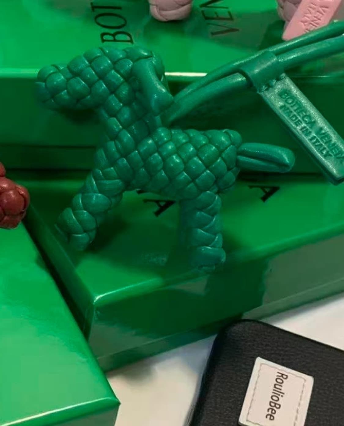 보테가 스타일 백참, 도그 백참, 가죽 백참, 새상품 상품이미지1