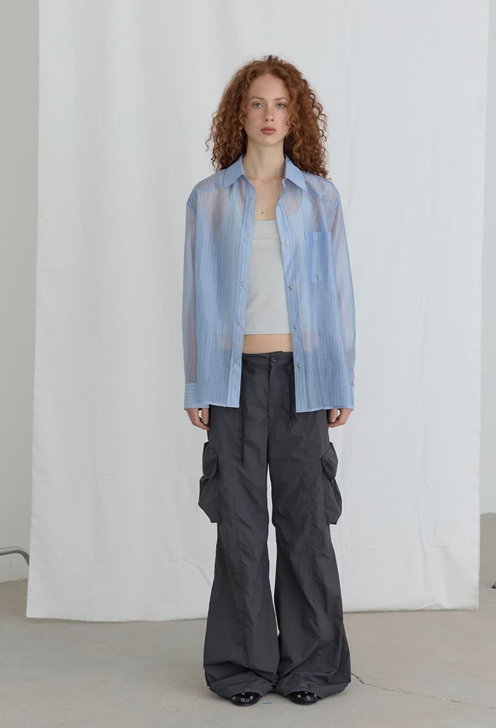 오데스 Ordes TENCEL GLOW STRIPE SHIRTS 상품이미지1