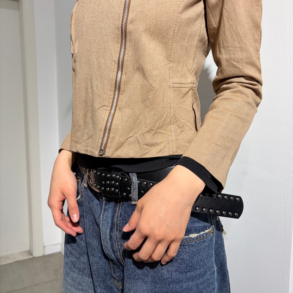 KUMIKYOKU 코튼 라이더 자켓 상품이미지2