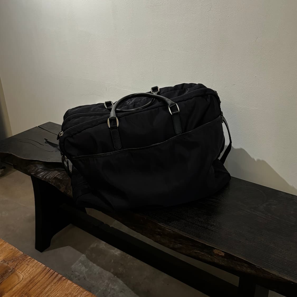 vtg nylon/leather trmming big boston bag 상품이미지1