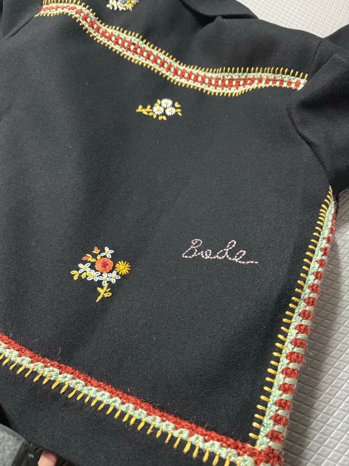 (L) BODE 보디 크롭 울 플라워 스티치 자켓 상품이미지6