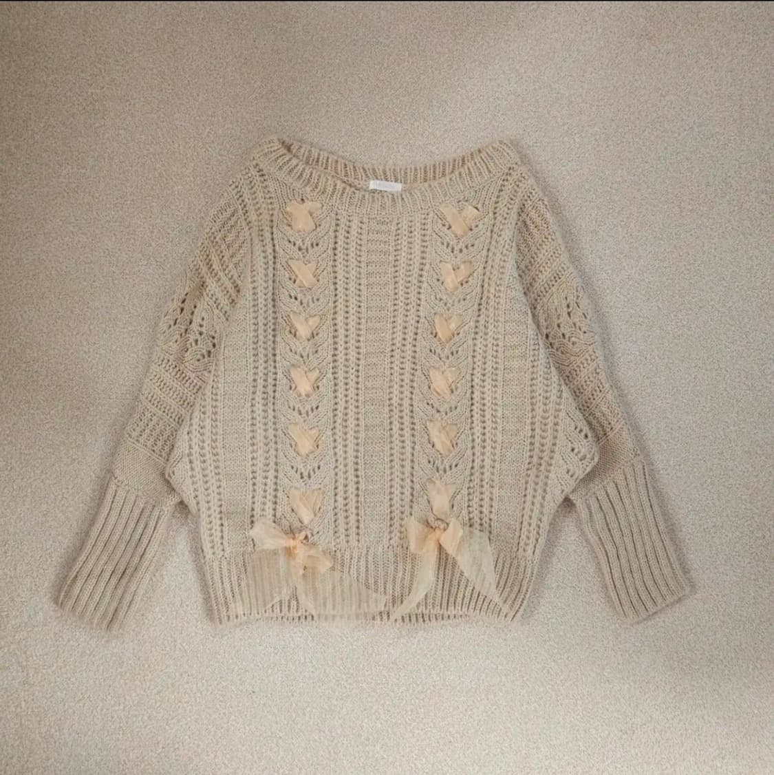 (0)리즈리사 일본빈티지 리본 디테일 긴팔 니트 스웨터 상품이미지1