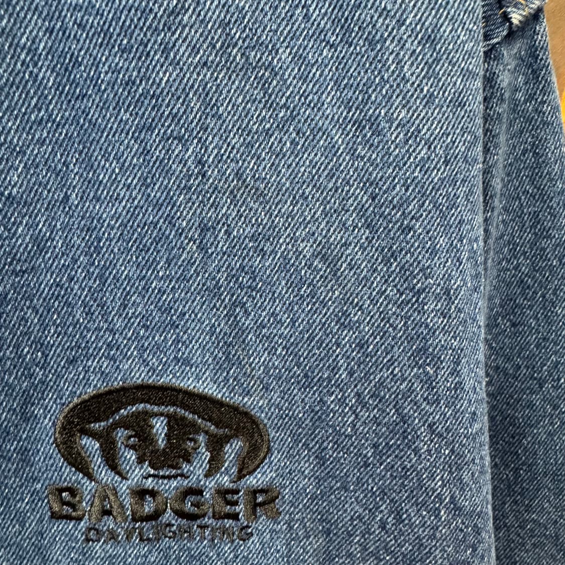 00s USA VINTAGE 데님 바시티 자켓 후면 빅로고 포인트 중청 상품이미지9