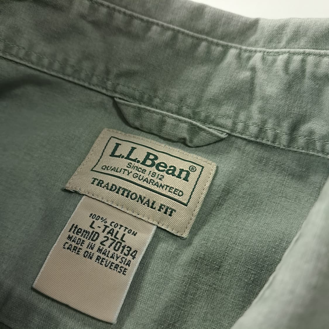 CK347 LT 엘엘빈 90s 세이지그린 워크 셔츠 남방 상품이미지3