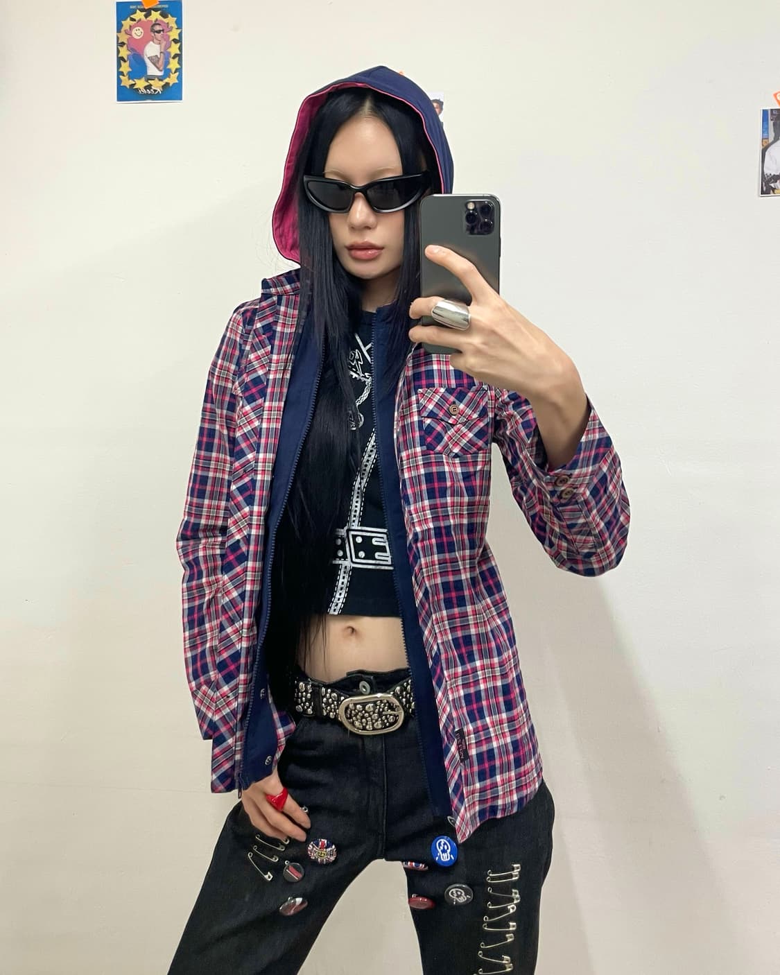Liz Lissa Doll Checkered Hoodie Shirt 상품이미지1