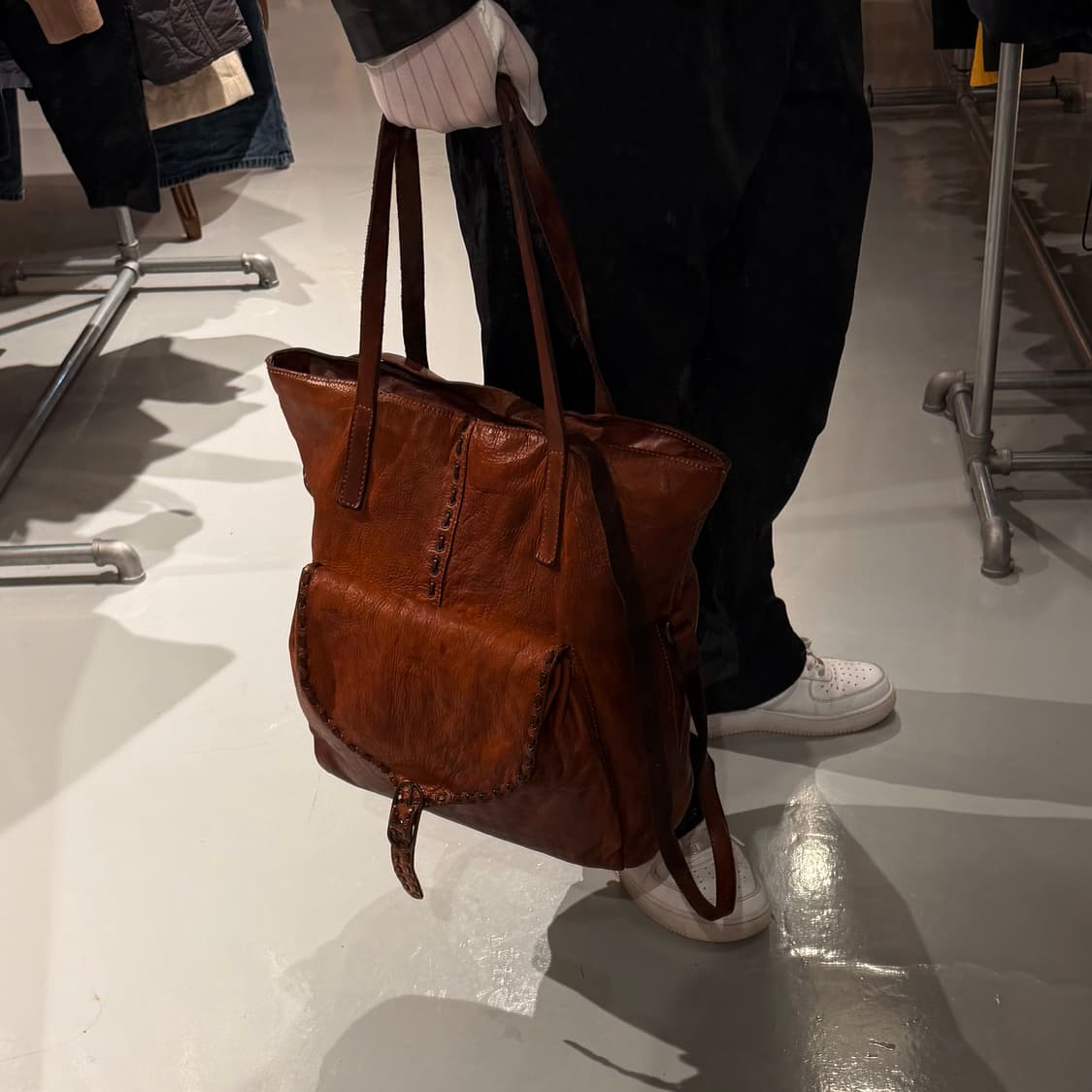 캄포마찌 이태리 베지터블 카우레더 토트백 숄더백 상품이미지10