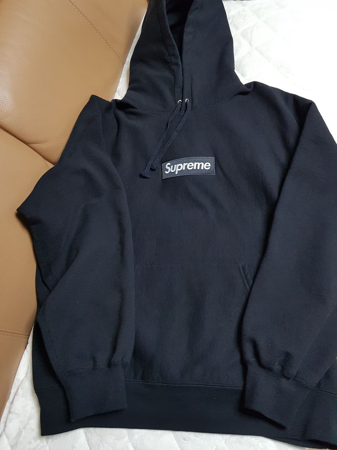 슈프림 박스로고 후드 티셔츠 블랙 상품이미지1