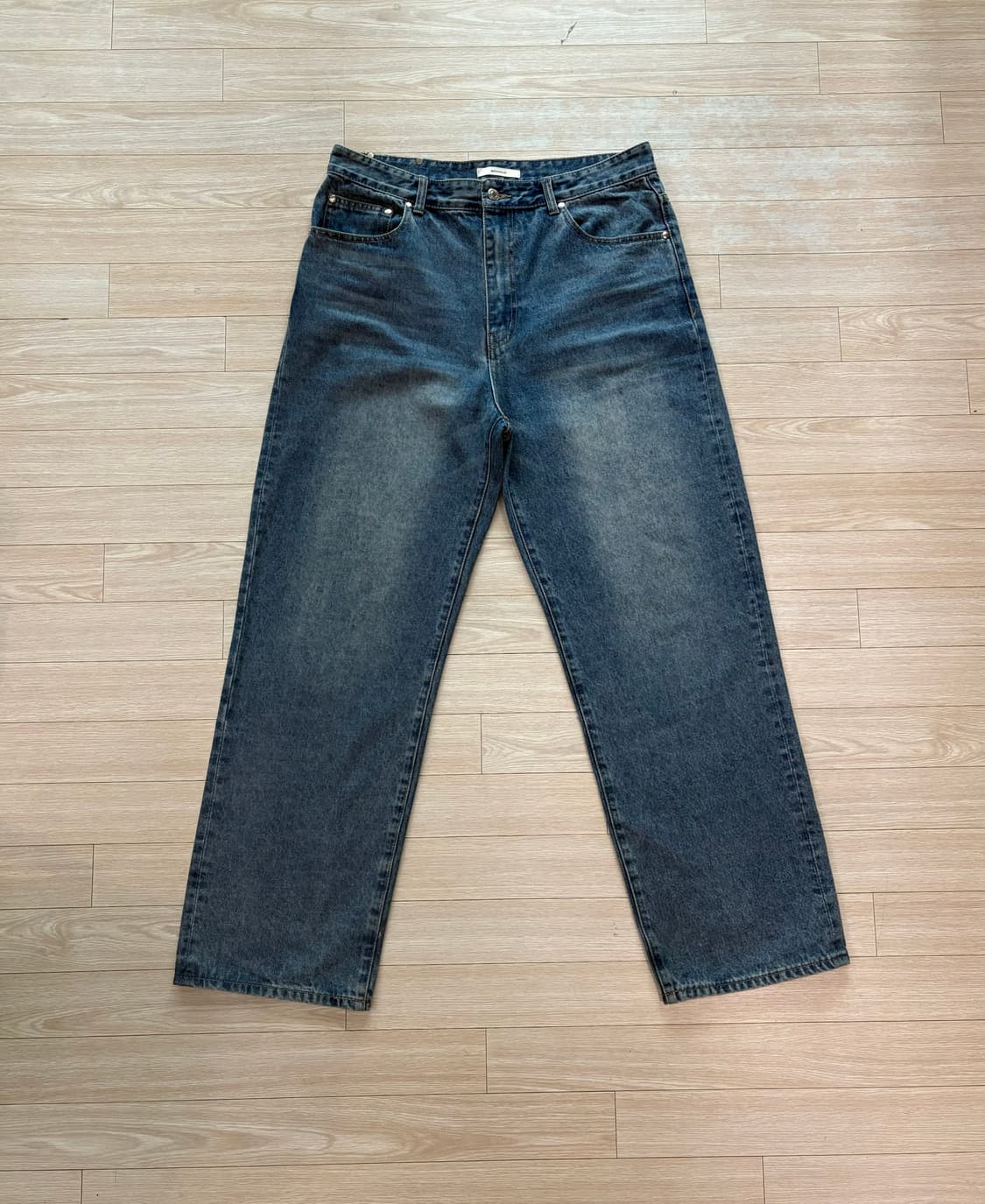 (L) 문선 아가일 홀 포켓 스트레이트 팬츠 인디고 미디움 워시 상품이미지6