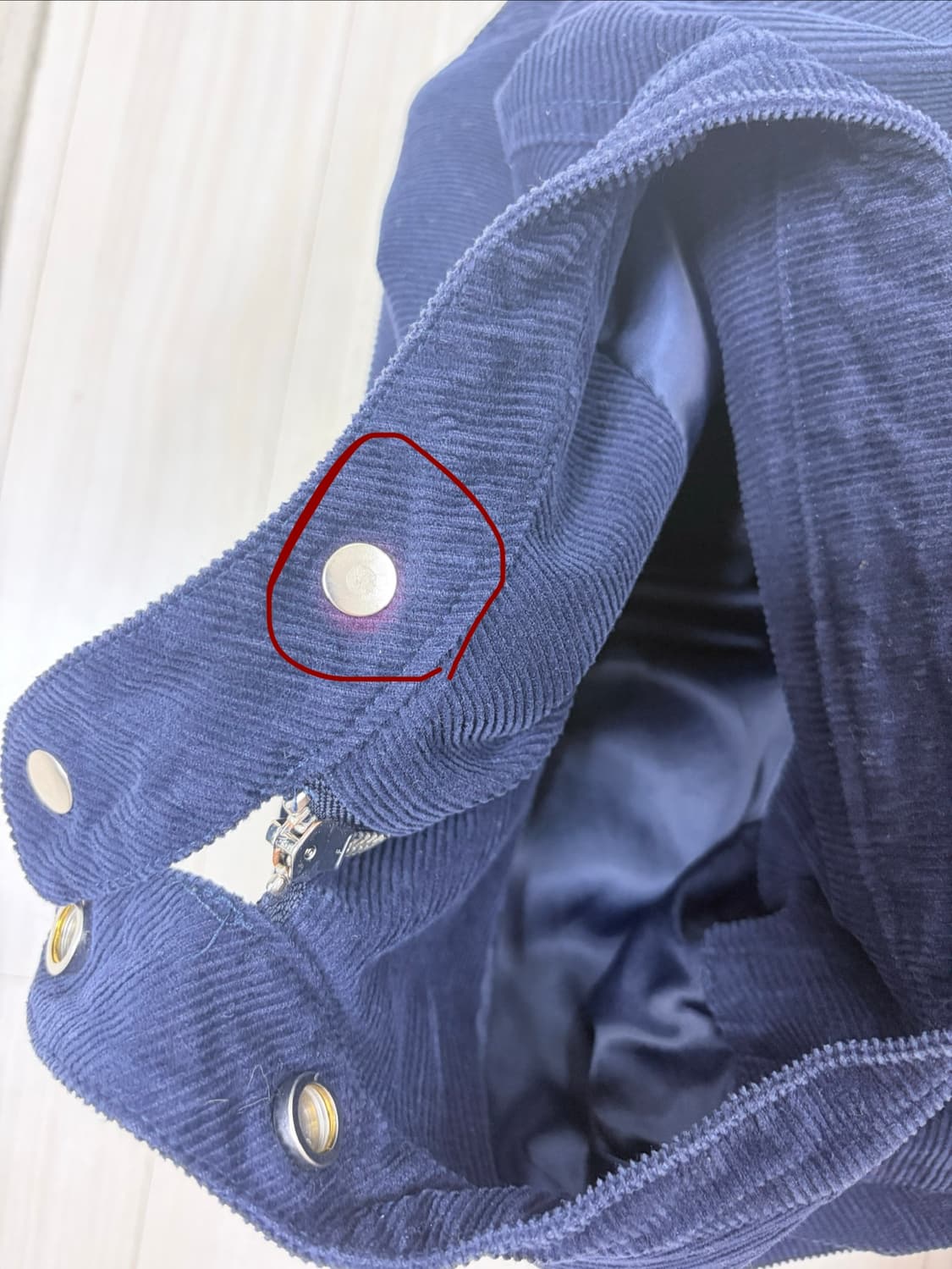 키뮤어 빈티지 워싱 코듀로이 바이커 자켓 네이비 상품이미지8