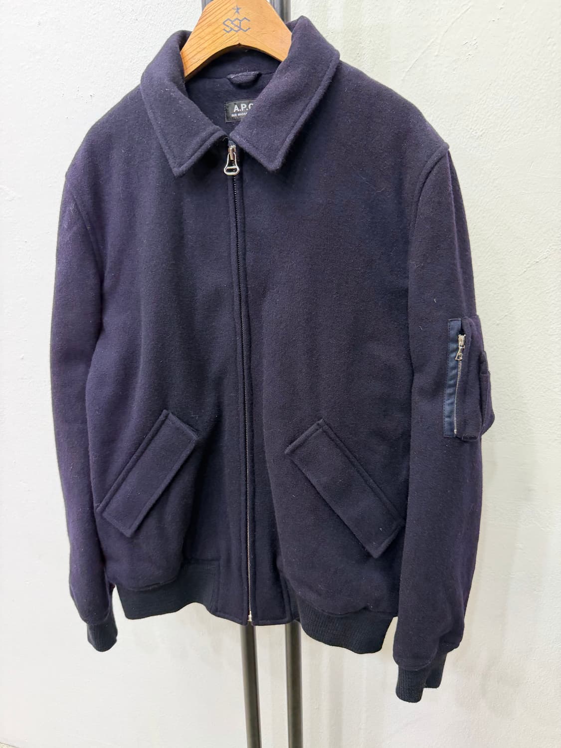 매장판정품) APC 아페쎄 남성 항공점퍼 블루종 자켓 S 상품이미지3