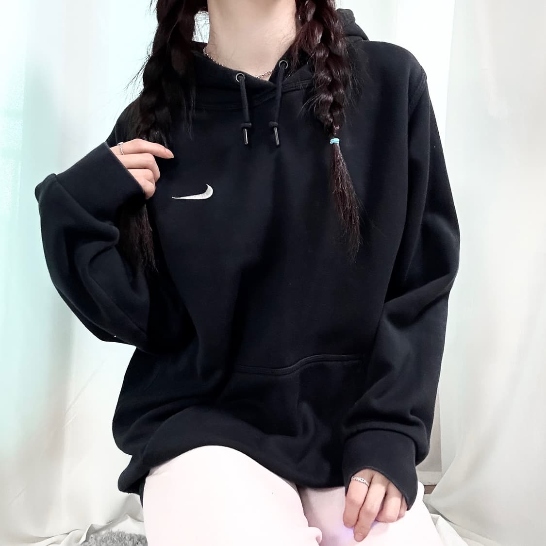 나이키 스우시 블랙 후드 상품이미지3