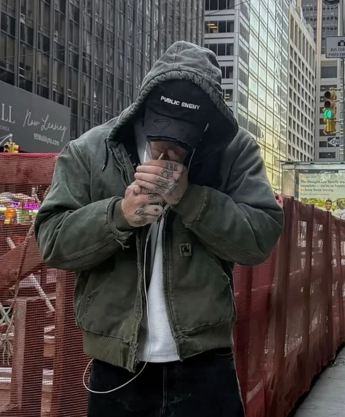 빈티지 칼하트 J130 모스그린 덕 액티브 후드집업 자켓 라지 상품이미지7