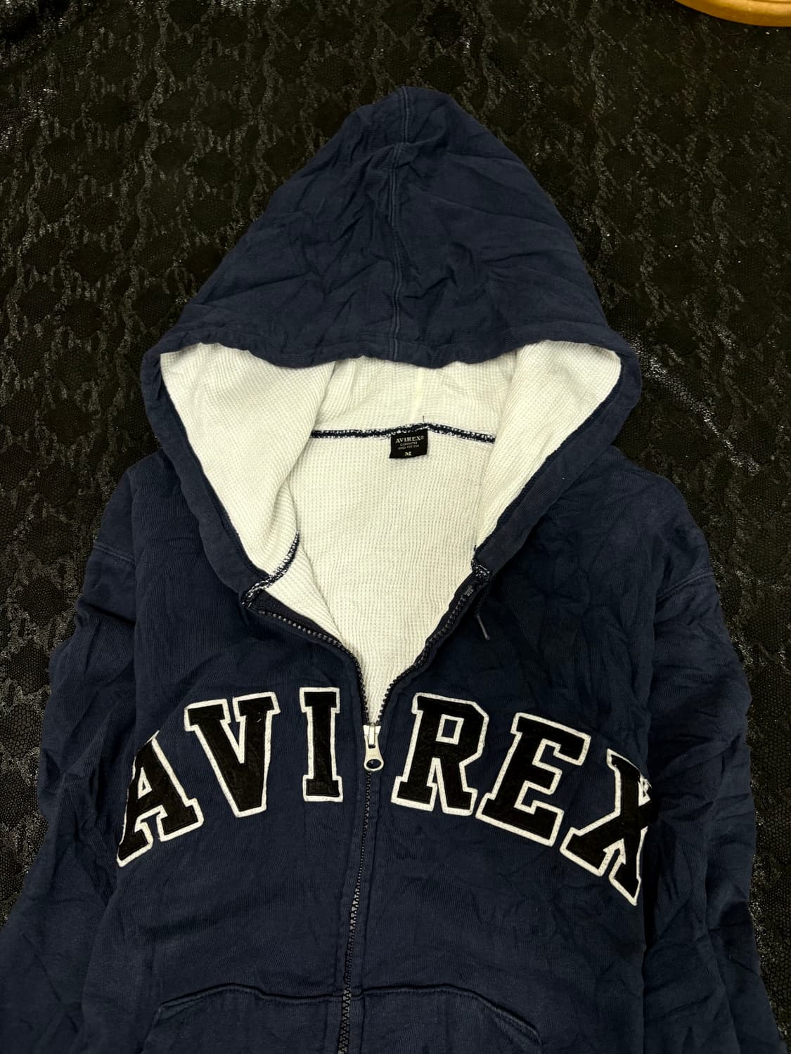 “Avirex” Y2K Mood Navy Hoodie zip Up 상품이미지3
