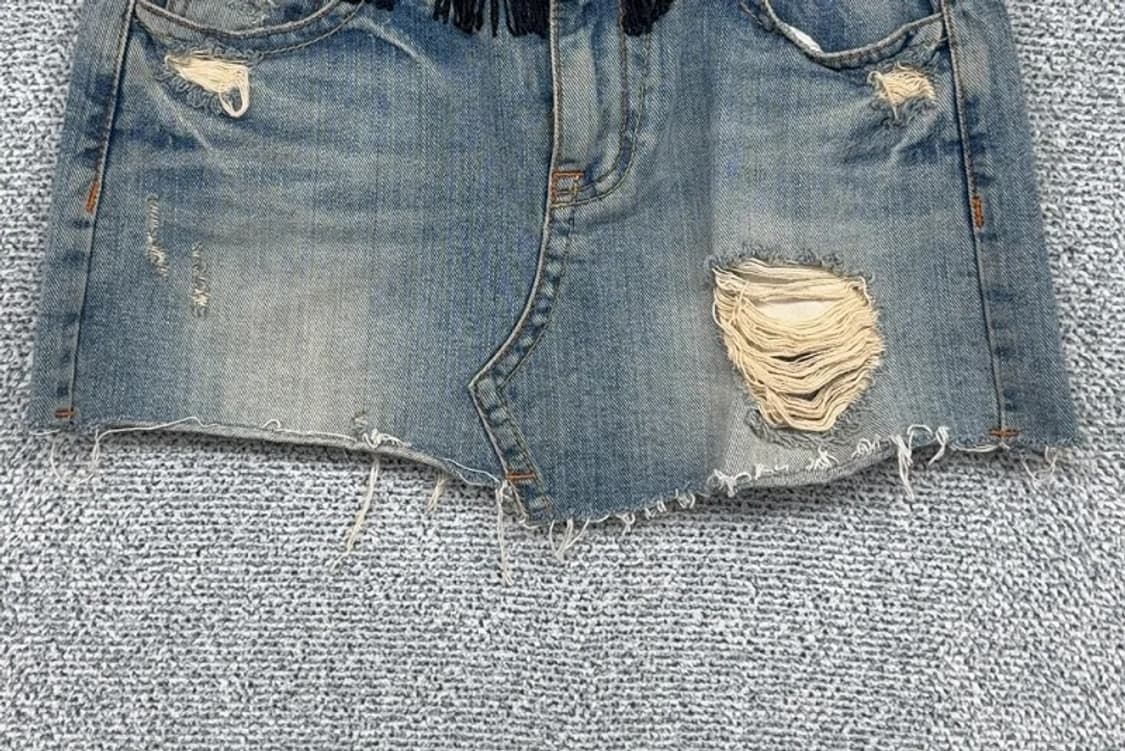레드 페퍼 Y2K 빈티지 디테일 데님 미니 스커트 상품이미지4