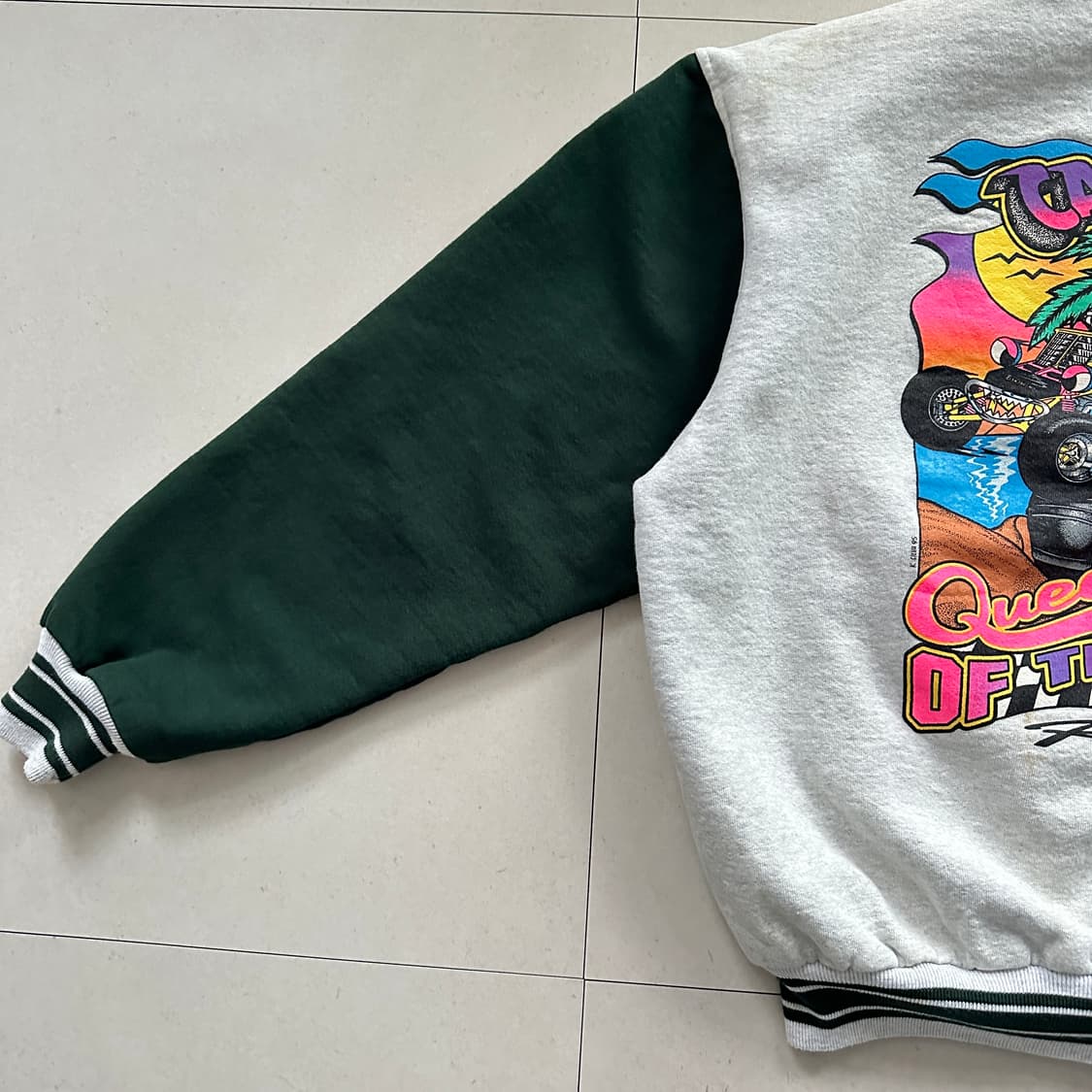 90s 빈티지 후르츠오브더룸 슈퍼코튼 바시티 자켓 MADE IN USA  상품이미지9