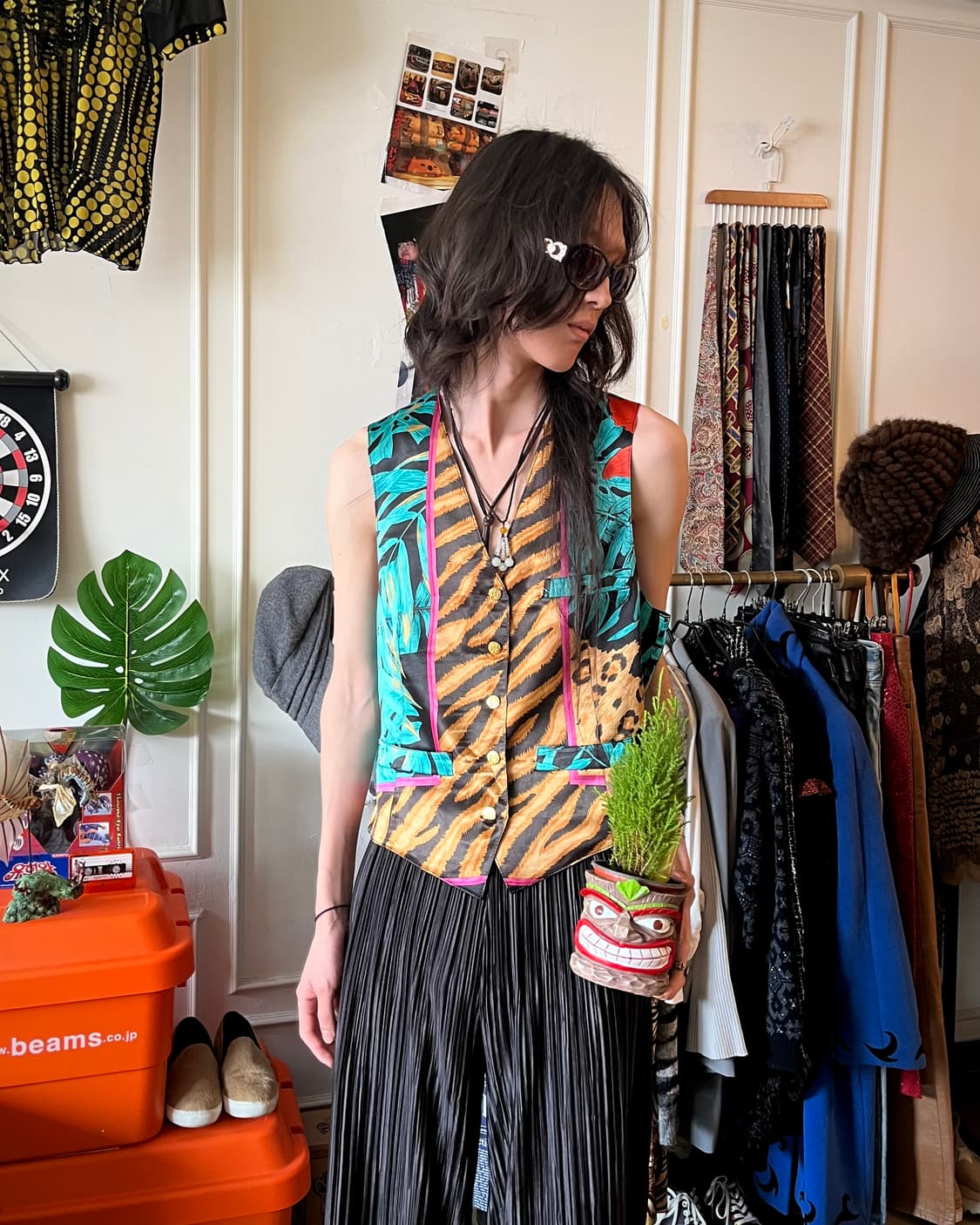 G.K 伊太利喜 Leopard Floral Pattern Vest 상품이미지1