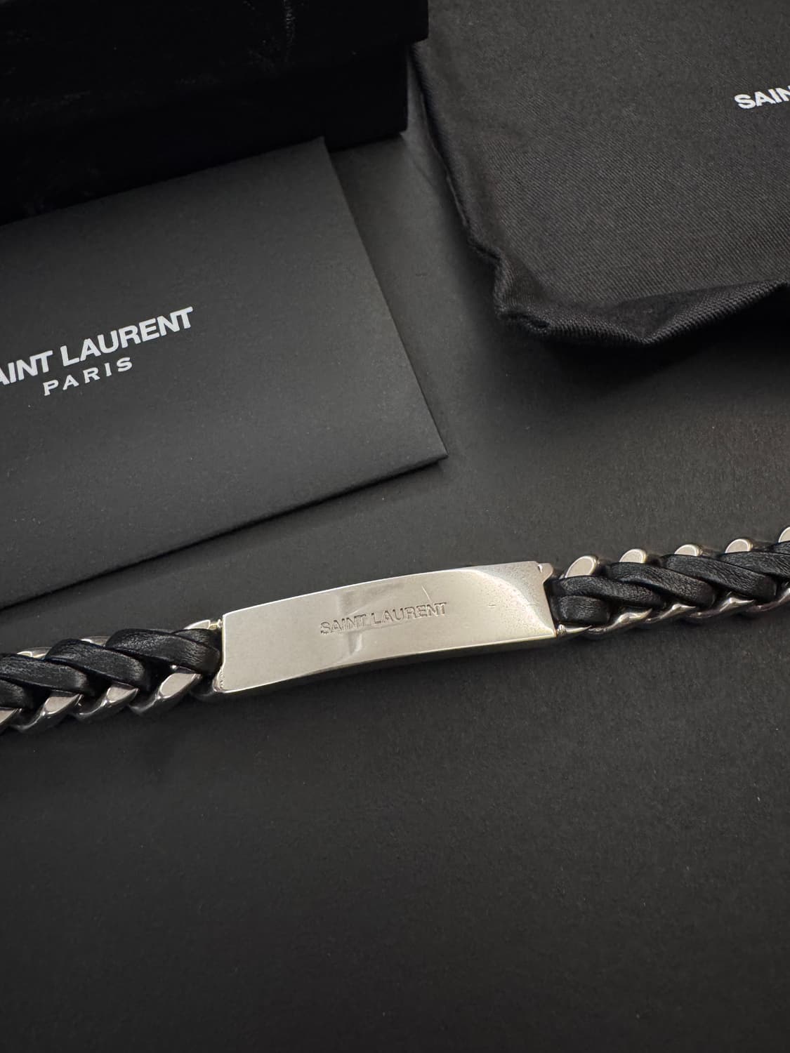 생로랑 레더크롬 브레이슬릿 팔찌 상품이미지1