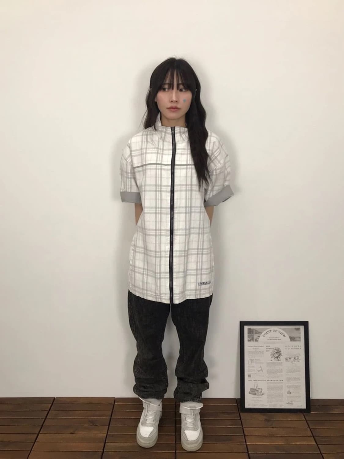 Impala Zip Plaid Short Sleeve Jacket 상품이미지1