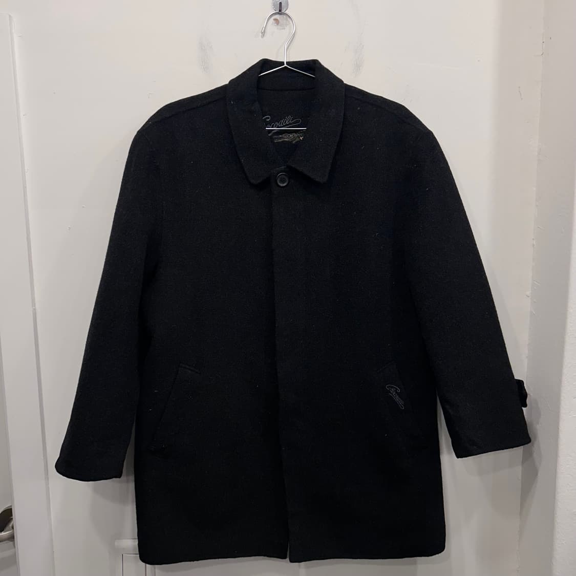 크로커다일 클래식 울 모직 히든버튼 하프코트 상품이미지2