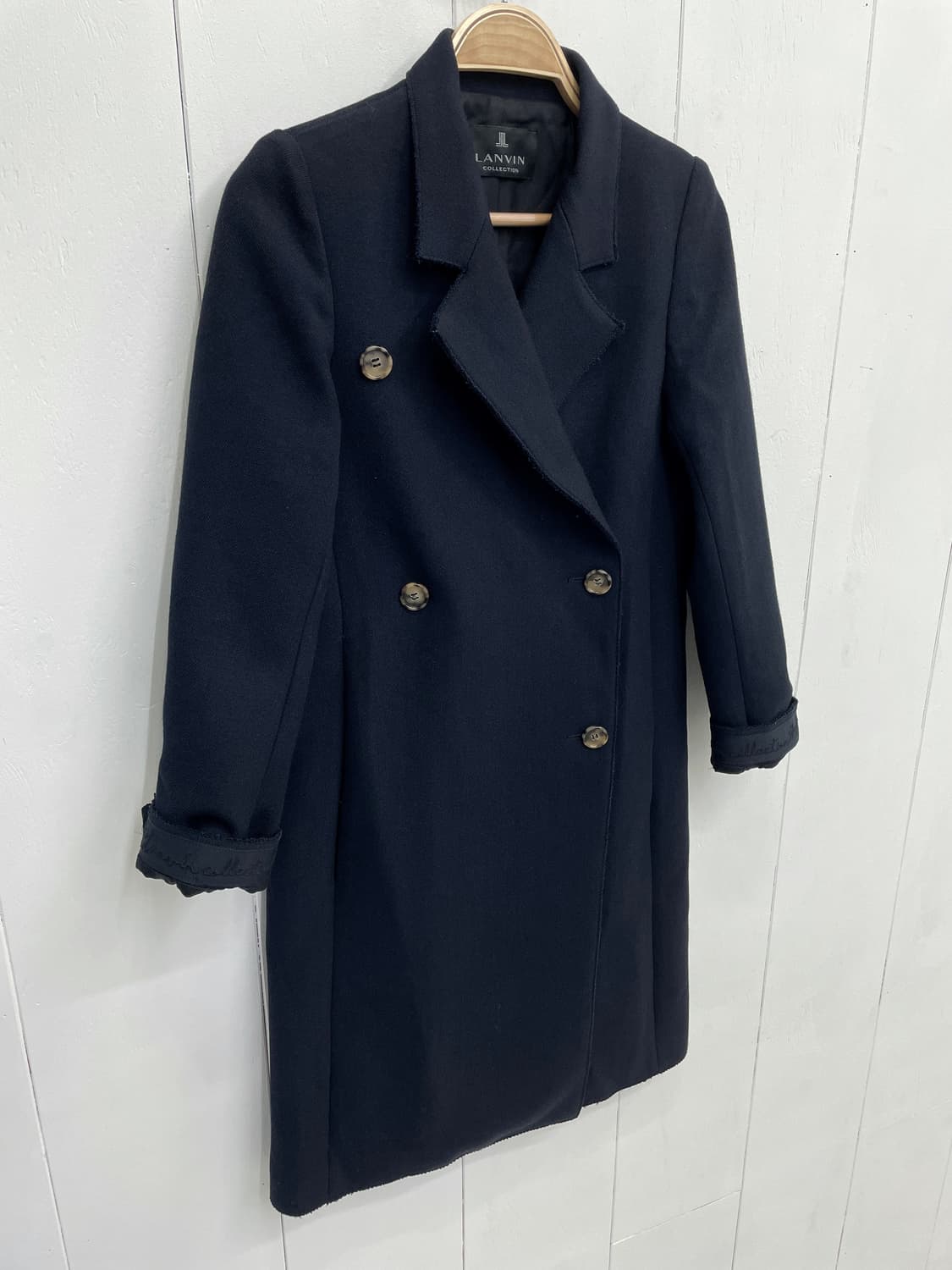 LANVIN COLLECTION 더블 롱 코트 네이비 상품이미지6