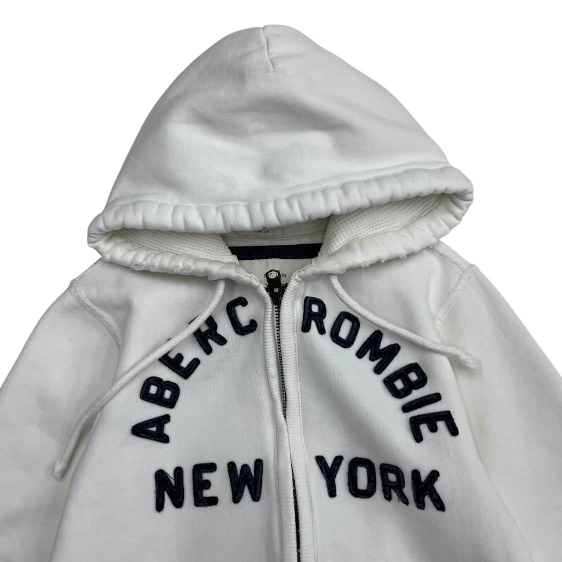 아베크롬비 센터로고 화이트 후드집업 M 상품이미지4
