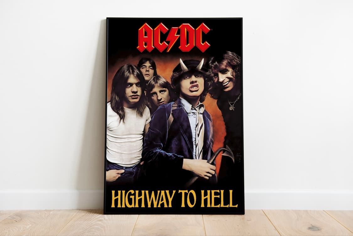 ACDC 포스터 액자 대형 사이즈 남자방 기타 인테리어 50x70cm 상품이미지2