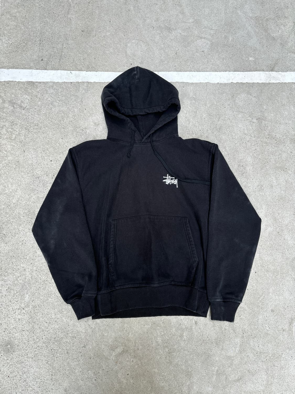 스투시 블랙 백로고 후드티 상품이미지5