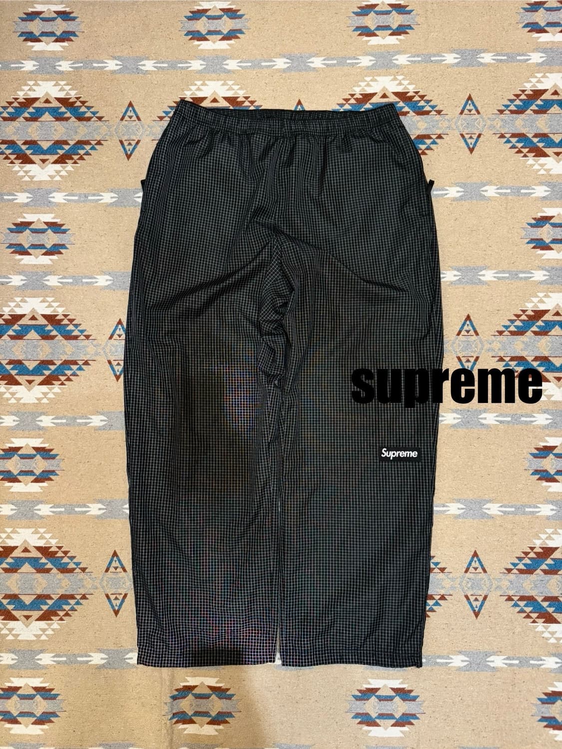 [XL] 슈프림 리플렉티브 립스탑 트랙 팬츠 블랙 - 25SS 상품이미지1