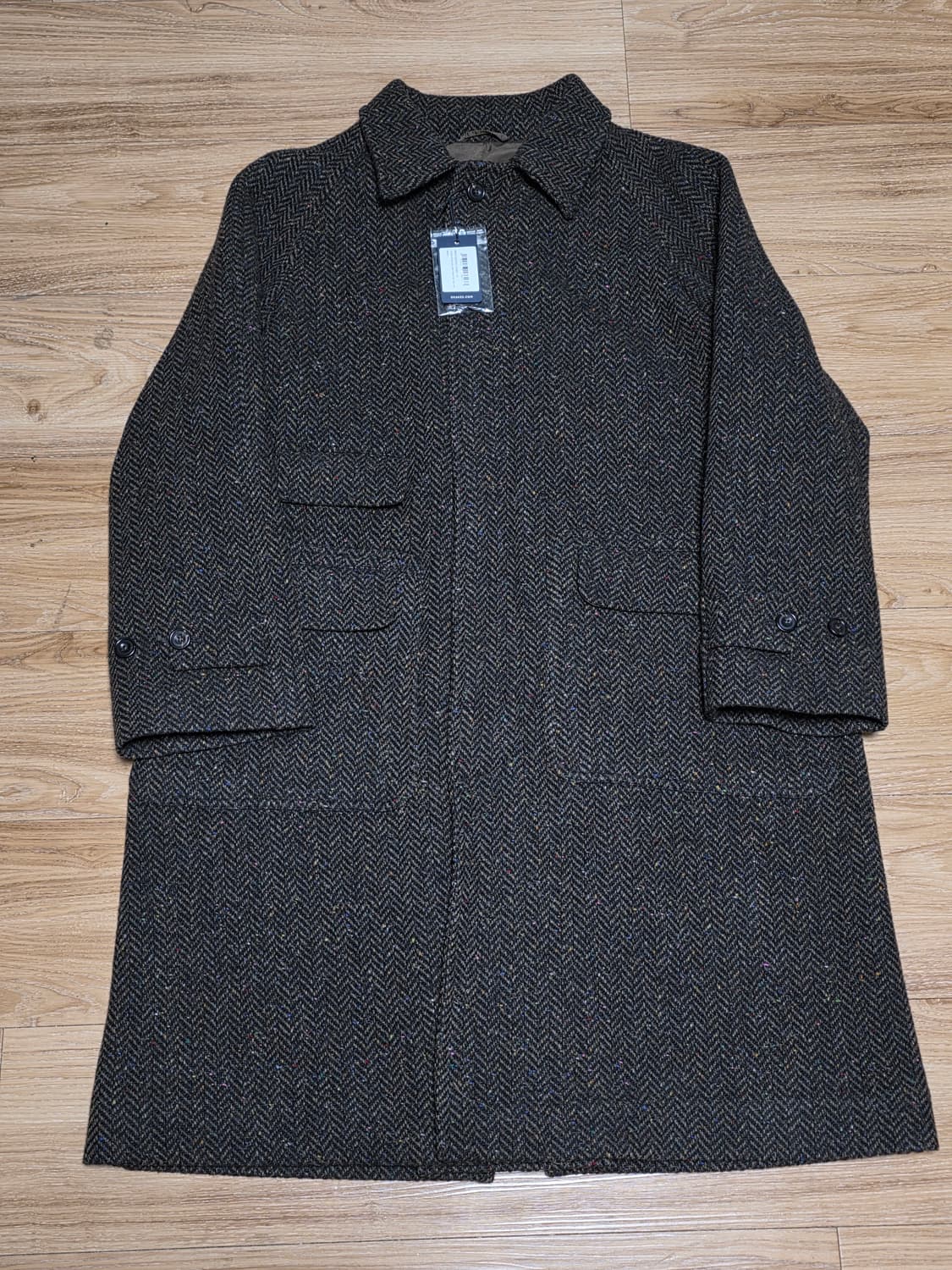 새제품42size오늘만220만)25fw드레익스 브라운 헤링본 코트 상품이미지1