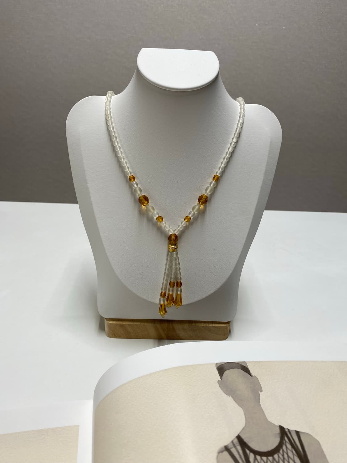 빈티지 옐로우 골드 비즈 목걸이 상품이미지4